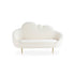 Lourie White Boucle Cloud Shaped Loveseat Upholstery Couch
