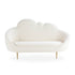 Lourie White Boucle Cloud Shaped Loveseat Upholstery Couch