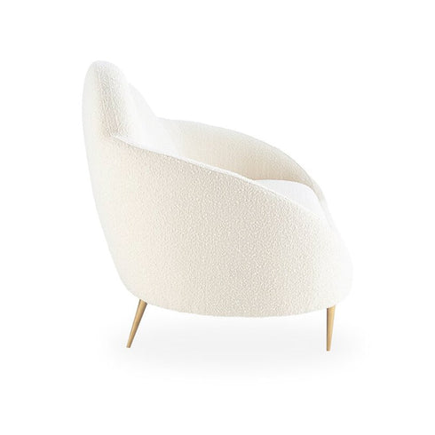 Lourie White Boucle Cloud Shaped Loveseat Upholstery Couch