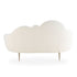 Lourie White Boucle Cloud Shaped Loveseat Upholstery Couch