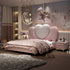 Maci Heart Shaped Headboard Upholstered Pink Bed Frame Queen Size