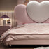 Maci Heart Shaped Headboard Upholstered Pink Bed Frame Queen Size