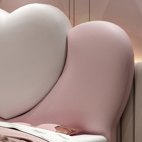 Maci Heart Shaped Headboard Upholstered Pink Bed Frame Queen Size