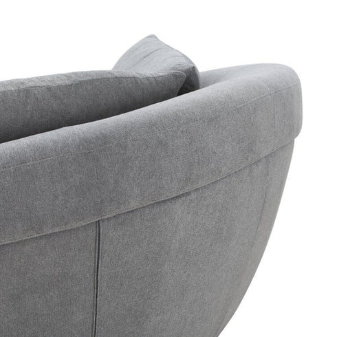 Murray Velvet Gray Loveseat Lounge Sofa Round Shaped Couch