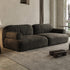 Mason Charcoal Black Suede Fabric 3 Seater Sofa 2 Piece Couch