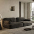 Mason Charcoal Black Suede Fabric 3 Seater Sofa 2 Piece Couch