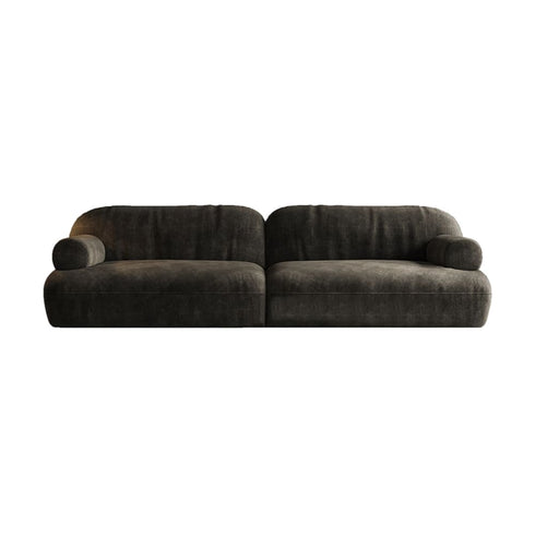 Mason Charcoal Black Suede Fabric 3 Seater Sofa 2 Piece Couch