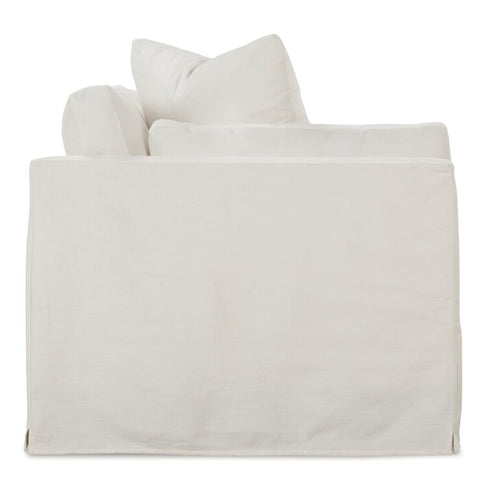 Minimalist Linen Arm Slip-covered Couch 3 Seater Sofa with Pillows