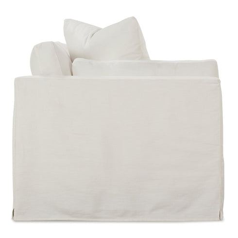 Minimalist Linen Arm Slip-covered Couch 3 Seater Sofa with Pillows