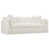 Minimalist Linen Arm Slip-covered Couch 3 Seater Sofa with Pillows