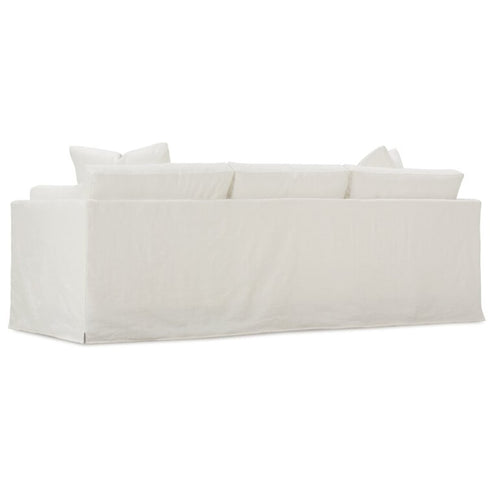 Minimalist Linen Arm Slip-covered Couch 3 Seater Sofa with Pillows