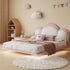 Miya Pink+White Fabric Cloud Shaped Fabric Floating Bed Frame