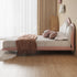 Miya Pink+White Fabric Cloud Shaped Fabric Floating Bed Frame