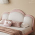 Miya Pink+White Fabric Cloud Shaped Fabric Floating Bed Frame