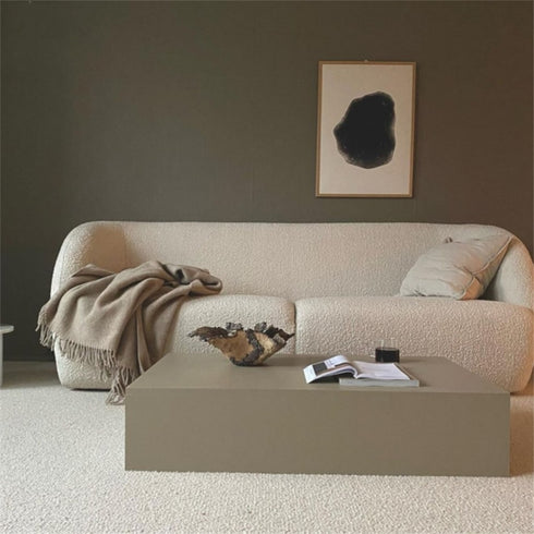 Moore Boucle Fabric 3 Seater Sofa Upholstery Curved Couch