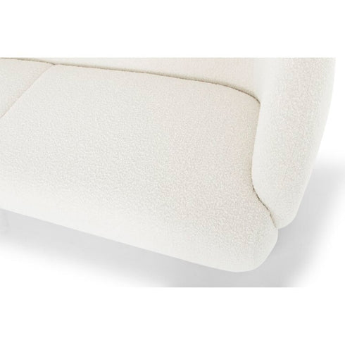 Moore Boucle Fabric 3 Seater Sofa Upholstery Curved Couch