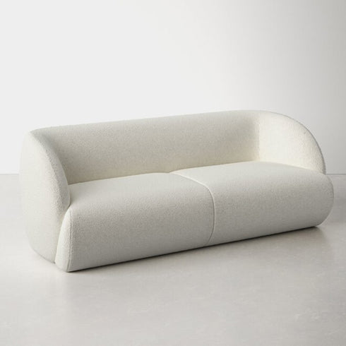 Moore Boucle Fabric 3 Seater Sofa Upholstery Curved Couch