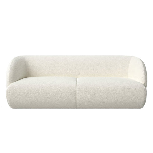 Moore Boucle Fabric 3 Seater Sofa Upholstery Curved Couch