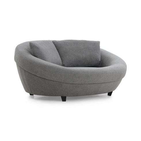 Murray Velvet Gray Loveseat Lounge Sofa Round Shaped Couch