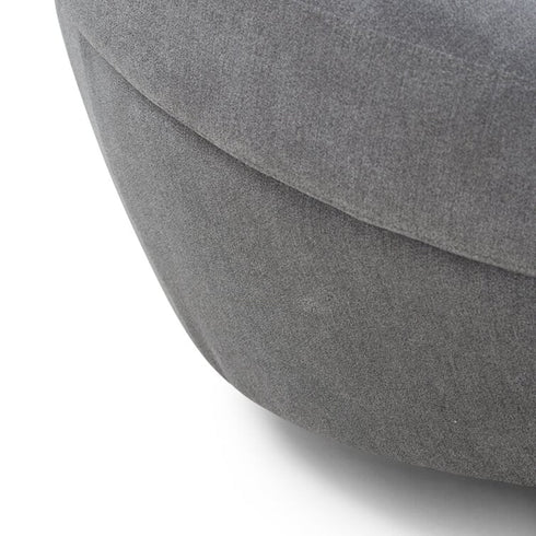 Murray Velvet Gray Loveseat Lounge Sofa Round Shaped Couch