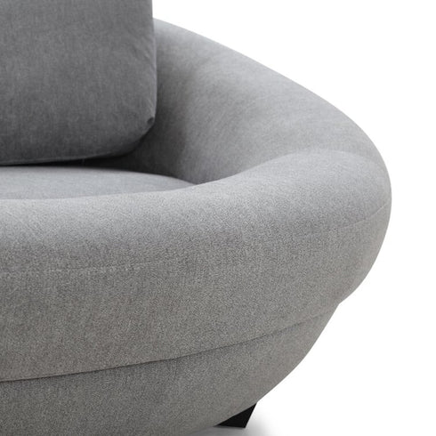 Murray Velvet Gray Loveseat Lounge Sofa Round Shaped Couch