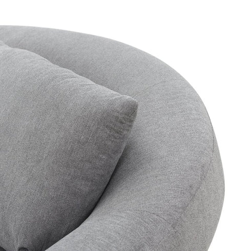 Murray Velvet Gray Loveseat Lounge Sofa Round Shaped Couch