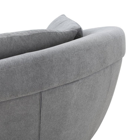 Murray Velvet Gray Loveseat Lounge Sofa Round Shaped Couch