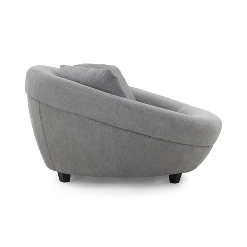 Murray Velvet Gray Loveseat Lounge Sofa Round Shaped Couch