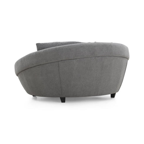 Murray Velvet Gray Loveseat Lounge Sofa Round Shaped Couch