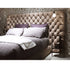 Nathen Velvet Fabric Buckle Shaped Backrest Luxury Wide Headboard Bed Frame