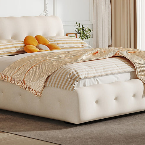 Nigel Boucle Fabric Modern Upholstered Bed Frame