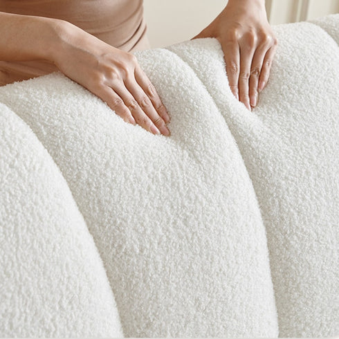 Nikki Boucle Fabric Shaped Bed Frame