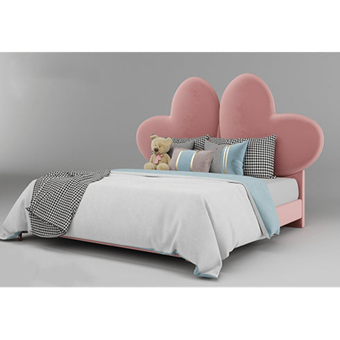 Noble Fabric Heart Shaped Bed Frame in Blue/Pink