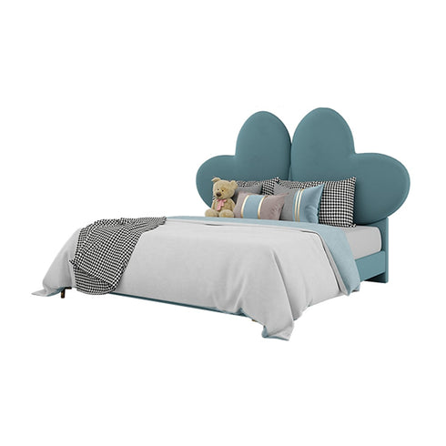 Noble Fabric Heart Shaped Bed Frame in Blue/Pink
