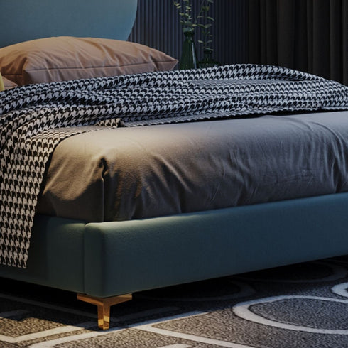 Noble Fabric Heart Shaped Bed Frame in Blue/Pink