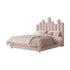 Nyasia Velvet Fabric Special Design Headboard Bed Frame