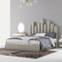 Nyasia Velvet Fabric Special Design Headboard Bed Frame