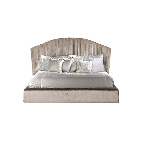 Nyla Vintage Luxury Velvet Fabric Wide Headboard Bed Frame