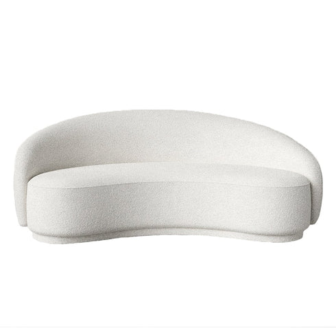 Parca Boucle 3 Seater Sofa Crescent Shaped Curved