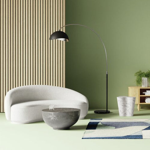 Parca Boucle 3 Seater Sofa Crescent Shaped Curved