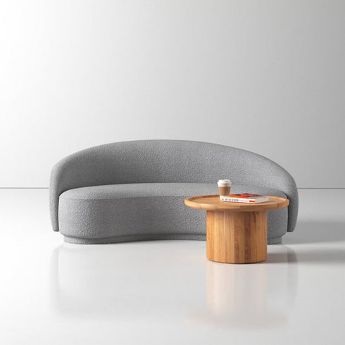 Parca Boucle 3 Seater Sofa Crescent Shaped Curved