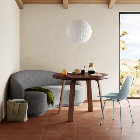 Parca Boucle 3 Seater Sofa Crescent Shaped Curved