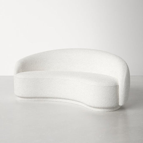 Parca Boucle 3 Seater Sofa Crescent Shaped Curved