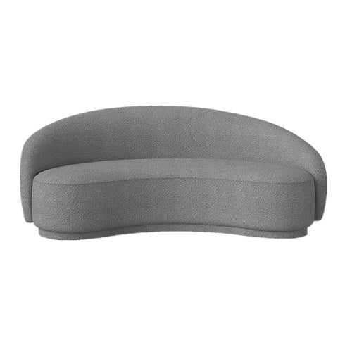 Parca Boucle 3 Seater Sofa Crescent Shaped Curved