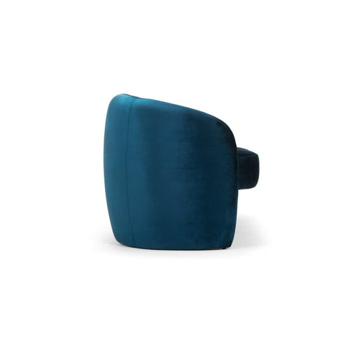 Patrice Velvet/White Boucle 3 Seater Sofa Round Curved Couch