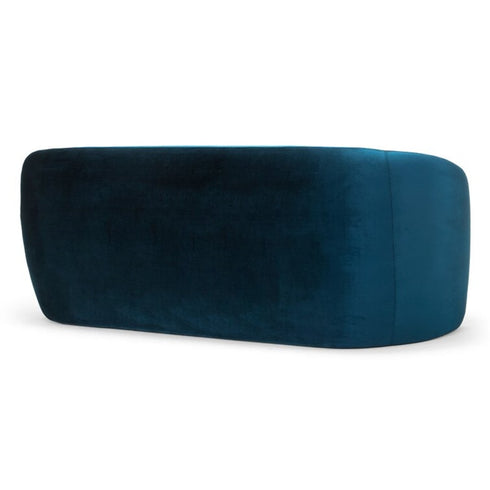 Patrice Velvet/White Boucle 3 Seater Sofa Round Curved Couch