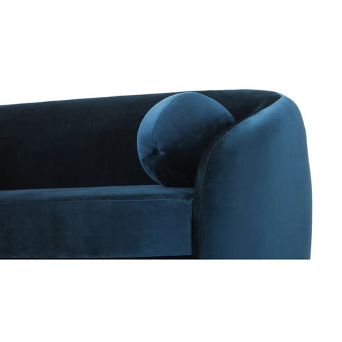 Patrice Velvet/White Boucle 3 Seater Sofa Round Curved Couch