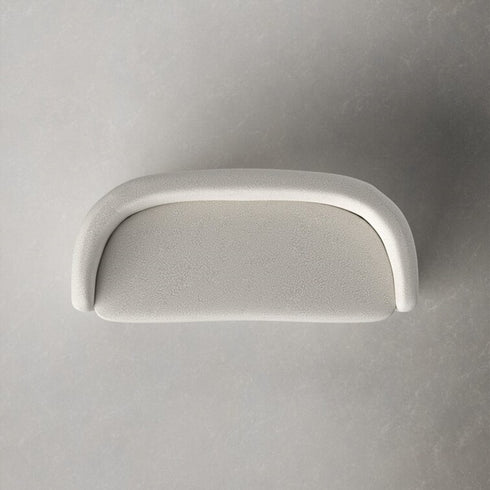 Patrice Velvet/White Boucle 3 Seater Sofa Round Curved Couch