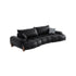 Patty Calf Leather Loveseat Sofa Puff Curved Couch