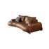 Patty Calf Leather Loveseat Sofa Puff Curved Couch